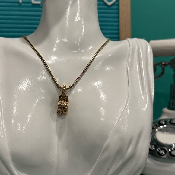 CHRISTIAN DIOR Vintage Crystal Gold plated necklace - Picture 7 of 10